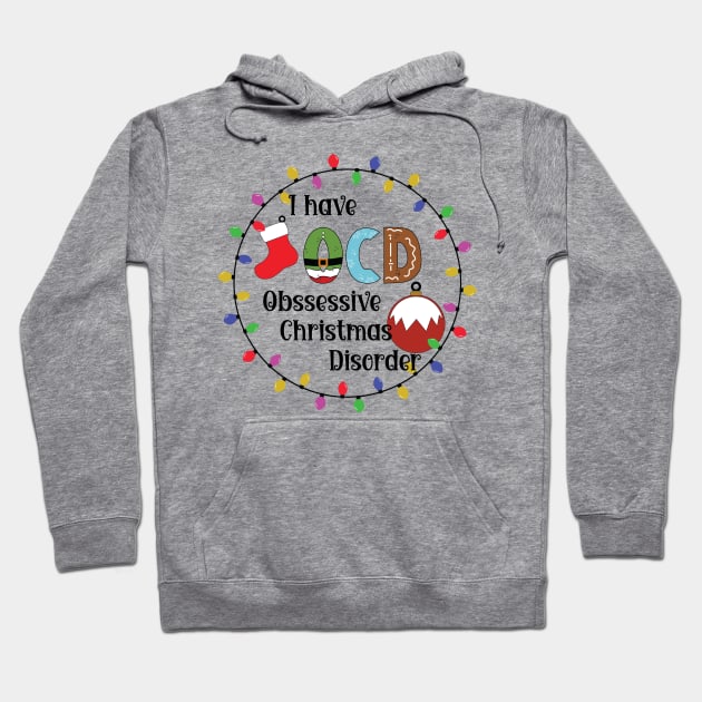 Obsessive Christmas Disorder (Round) [Black Text] Hoodie by LeslieMakesStuff